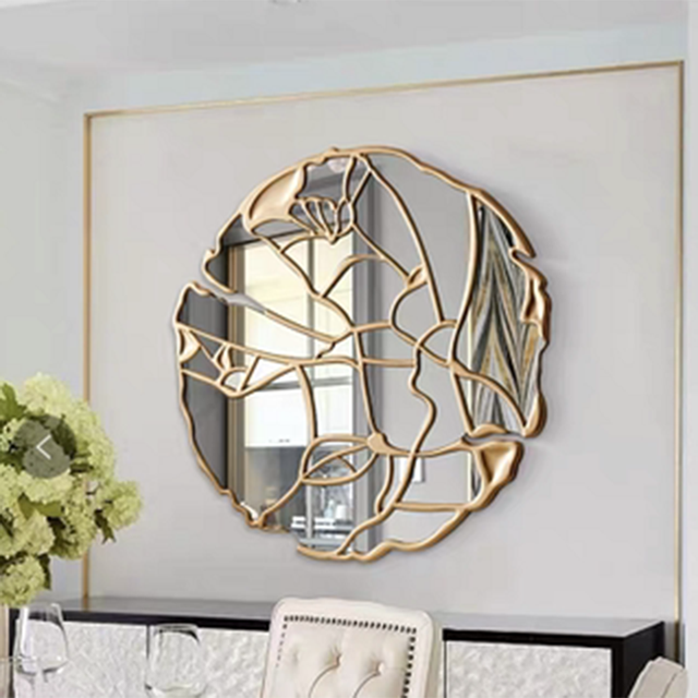 Golden Irregular Decorative Mirror Aesthetic Luxury Large Wall Adhesive  Mirrors Living Room Espelho Redondo Decoration ZSJ019 - AliExpress
